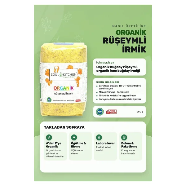Soul Kitchen Organik Rüşeymli İrmik 250 gr - Görsel 5