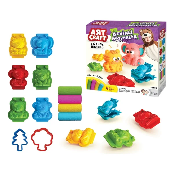 Art Craft 3D Sevimli Hayvanlar Oyun Hamuru Seti 200 gr 03550 - Görsel 4
