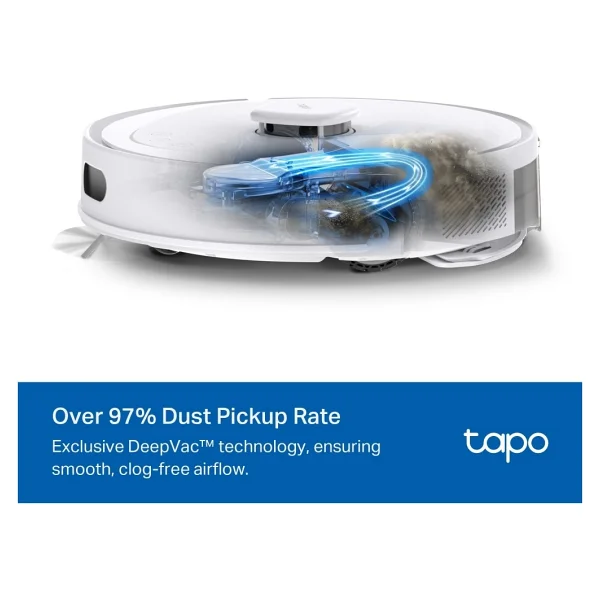 TP-Link Tapo RV30 Max Plus Beyaz Çöp İstasyonlu Akıllı Robot Süpürge - Görsel 4