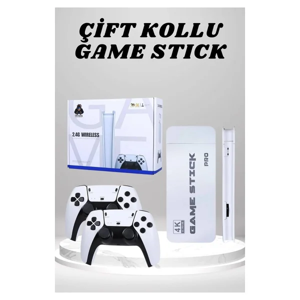 MiraLive 4K Hd Görüntü Kaliteli Retro Game Stick 20000 Oyunlu Çift Kollu Beyaz Game Stick - Görsel 6