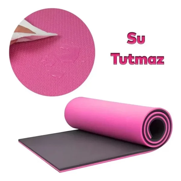 10 Mm Yoga Spor Matı Çift Taraflı Kullanım Kaymaz Doku Esnek Dayanıklı Fitness Minderi - Görsel 10