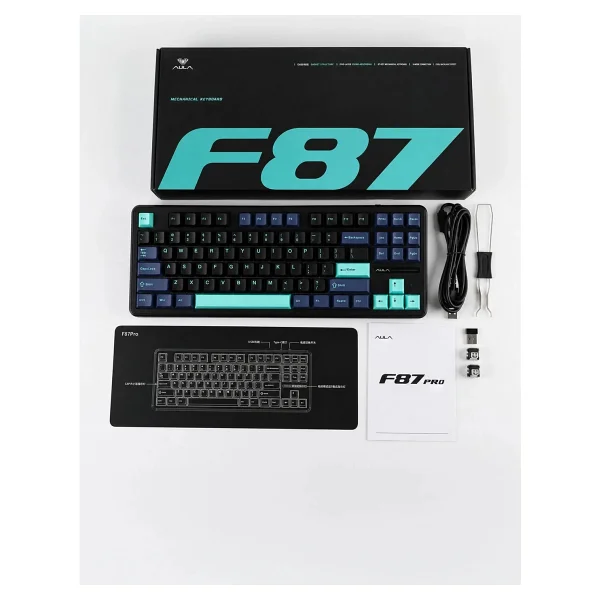 Aula F87 RGB TKL V4 Linear Switch Kablolu/Kablosuz Mekanik Oyuncu Klavyesi - Görsel 2