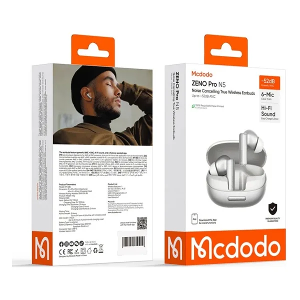 Mcdodo HP-088 Zeno Pro N5 ANC TWS Kulka İçi Bluetooth Kulaklık - Görsel 10