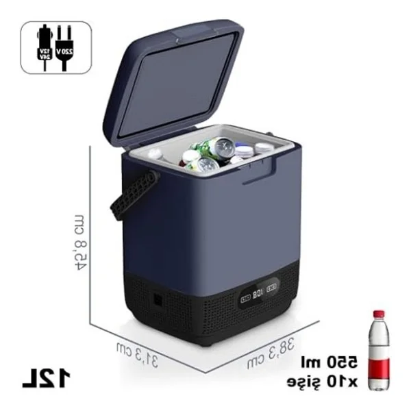 12 Litre Taşınabilir Kompresörlü Oto Buzdolabı - 12/24Volt Ve 220Volt Uyumlu - Görsel 3