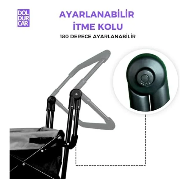 Katlanabilir Vagon Büyük Tekerlekli Plaj ve Kamp Arabası Çocuk ve Yük Taşıma İçin Katlanabilir Alışveriş Arabası Bahçe, Seyahat ve Alışveriş İçin Hafif Taşıma Arabası. - Görsel 4