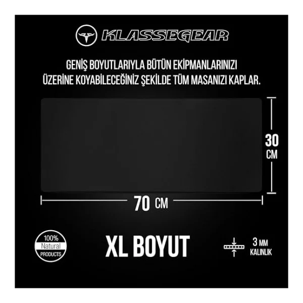 Klasse Pro Black Edition - Dikişli Kenar 70x30, 90x40, 100x50 ve 120x60 cm Oyuncu Gaming Mouse Pad (Siyah, 90x40 cm) - Görsel 10
