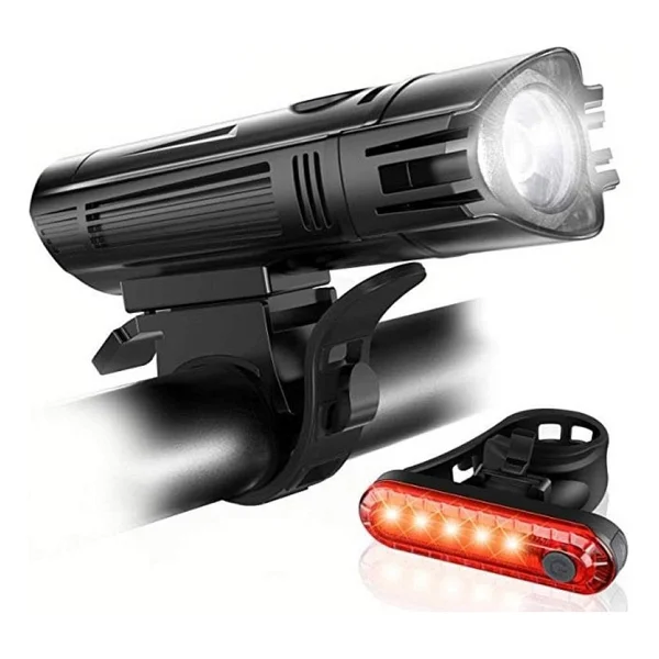 T6 Led 300 Lümen 4 Modlu Su Geçirmez Usb Şarjlı Ön Arka Bisiklet Farı Işığı 1300 Mah - Görsel 5