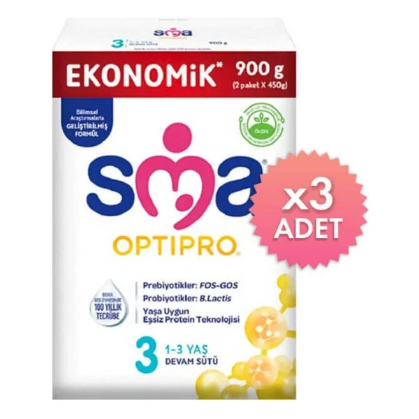 SMA Optipro 3 Probiyotik Devam Sütü 900 gr 3 Adet - Görsel 3