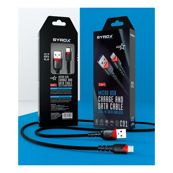 Syrox C91 1 m Micro USB Hızlı Şarj Kablosu - Görsel 4