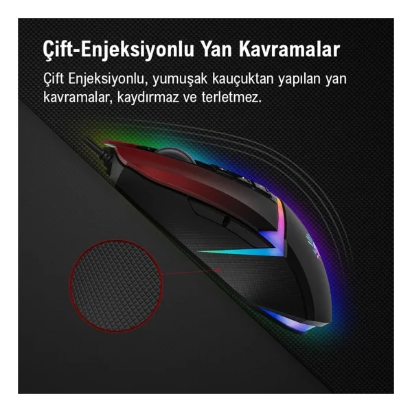 Bloody W60 Max Kırmızı RGB Optik Kablolu Oyuncu Mouse - Görsel 4