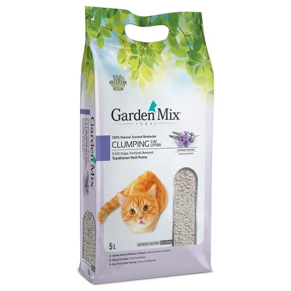 Gardenmix Lavanta Kokulu 5 lt İnce Taneli Bentonit Kedi Kumu - Görsel 2