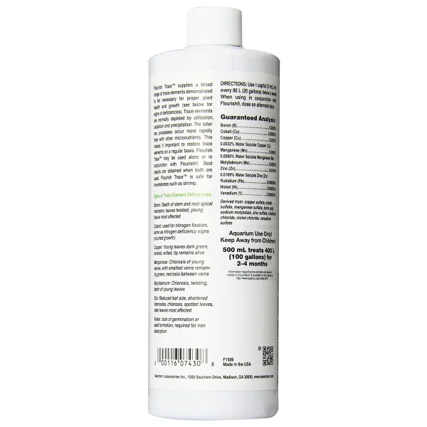 Seachem Flourish Trace 500 ml Akvaryum Bitkileri İçin İz Elementleri Takviyesi - Görsel 2