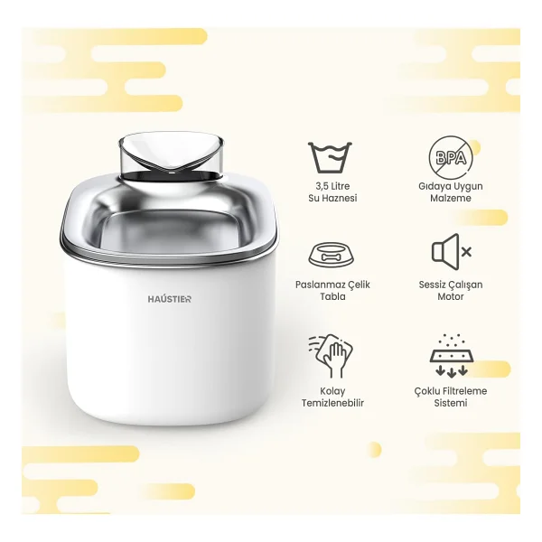 Haustier PWF Akıllı Beslenme İstasyonu, Akıllı Kedi Mama Kabı & Kedi Su Sebili İkisi Bir Arada Avantaj Set, PF02 Akıllı Mama Kabı, WF007L Otomatik Kedi Su Sebili, Combo Set Beyaz - Görsel 4