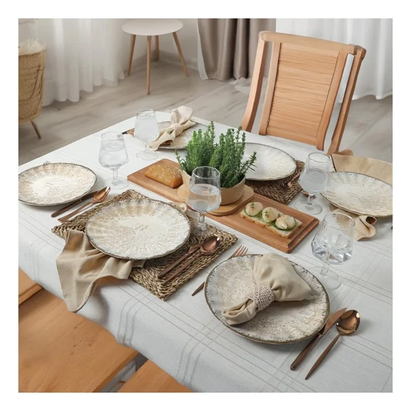Keramika Vintage Cream Sirius 22146 27 cm 6'lı Servis Tabağı - Görsel 4