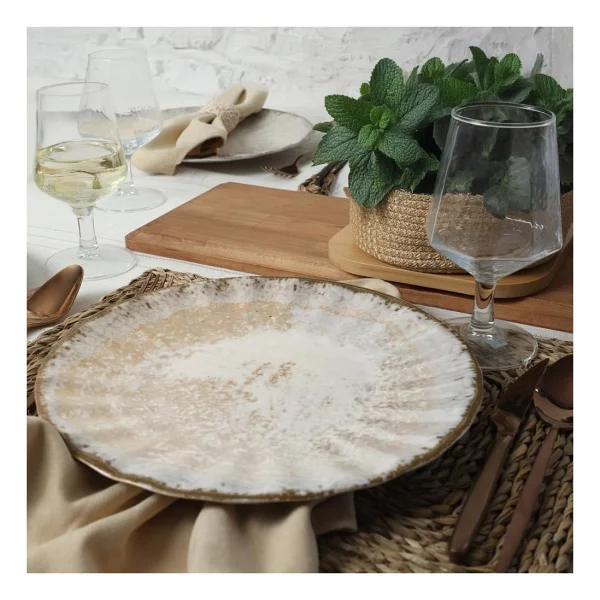 Keramika Vintage Cream Sirius 22146 27 cm 6'lı Servis Tabağı - Görsel 2
