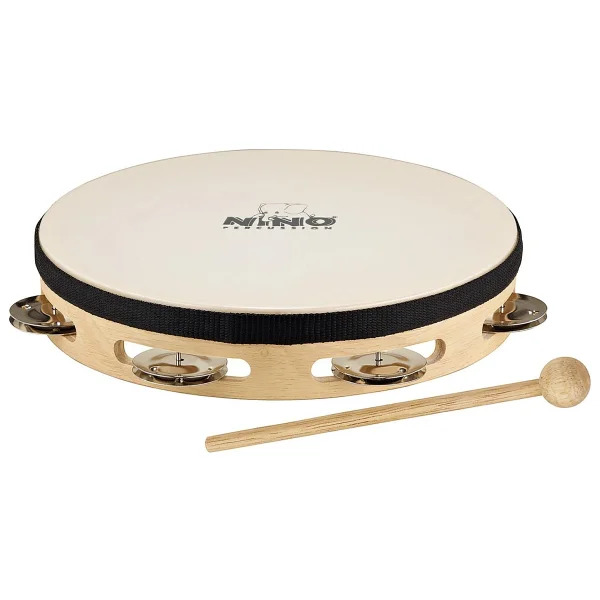 Nino NINO47 Headed Wood 8 Inch Tambourine - Görsel 2