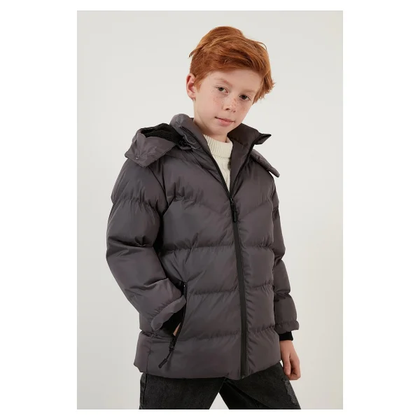 Lela 5761587 İçi Astarlı Kapüşonlu Erkek Çocuk Şişme Mont - Görsel 2