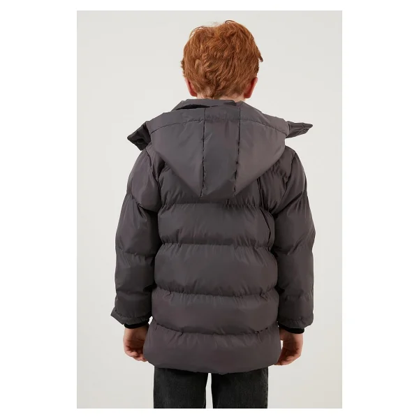 Lela 5761587 İçi Astarlı Kapüşonlu Erkek Çocuk Şişme Mont - Görsel 5