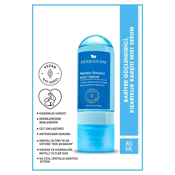Herbaderm Bariyer Güçlendirici Mist 80 ml Sprey Yüz Serumu - Görsel 5