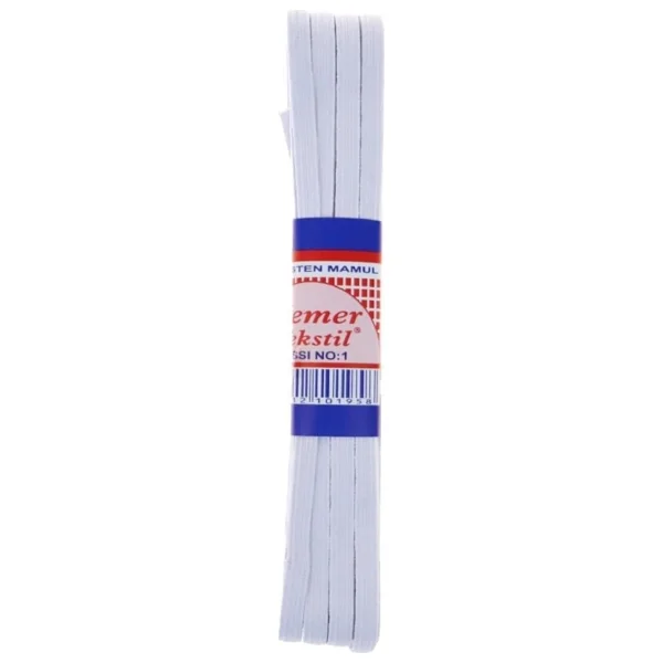 Beyaz Yassı Don Lastiği - Bel, Don ve Etek İçin Geniş Lastik, 10 Metre (1 cm Kalınlık) - Görsel 2