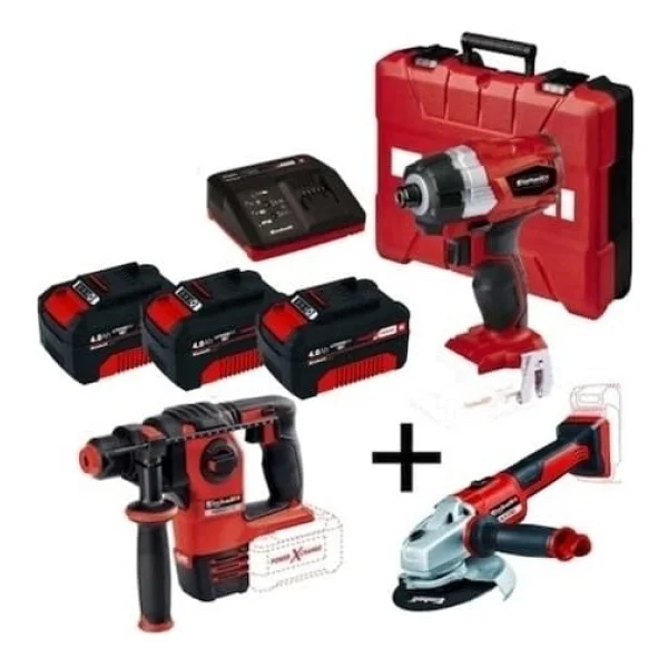 Einhell KİT1 3Lü Kömürsüz Makina Seti Sds Matkap-Taşlama-Tork - Görsel 2
