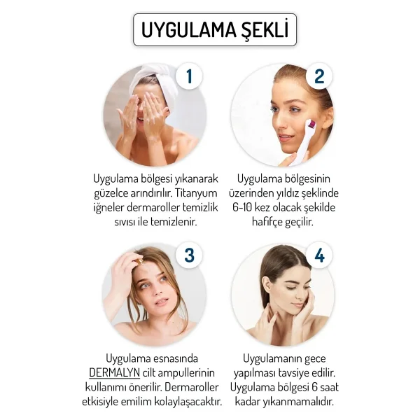 My Roller Dermaroller Titanyum 540 İğneli Saç Yüz Vücut Derma Roller - 0.75 mm - Siyah - Görsel 2