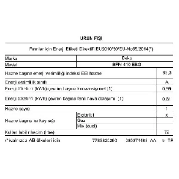 Beko BFM 410 EBG Gümüş Ocaklı Fırın - Görsel 4