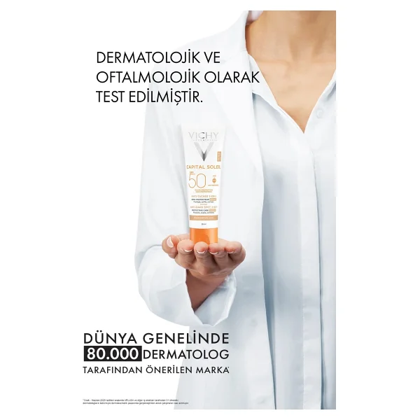 Vichy Capital Soleil 3 in 1 Leke Karşıtı 50 ml 50 Faktör Renkli Güneş Kremi - Görsel 9