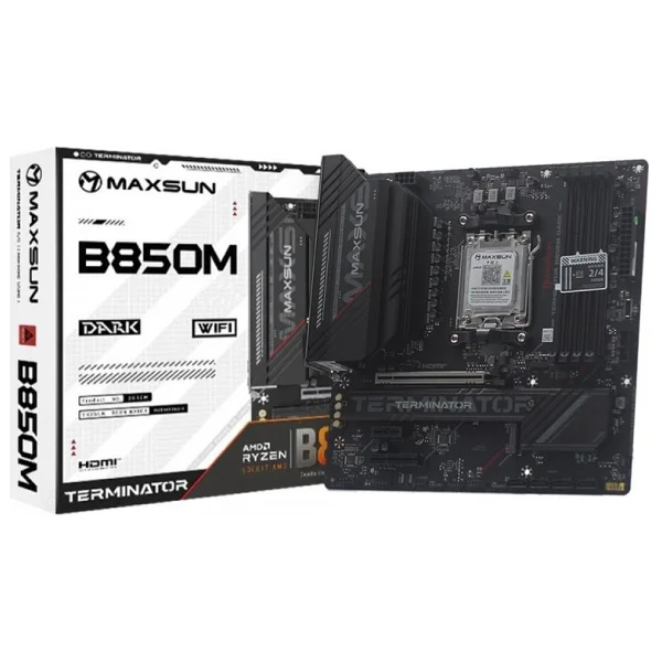 Maxsun Terminator B850M Pro Dark Wi-Fi AMD AM5 DDR5 Micro ATX Anakart - Görsel 5
