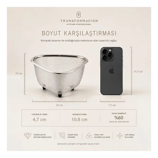 Lavabo Süzgeci -Lavabo Çöplüğü - Lavabo Içi Çöp Süzgeci 304 Paslanmaz Çelik 721845 - Görsel 4