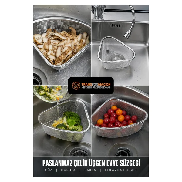 Lavabo Süzgeci -Lavabo Çöplüğü - Lavabo Içi Çöp Süzgeci 304 Paslanmaz Çelik 721845 - Görsel 5