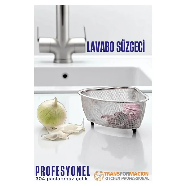 Lavabo Süzgeci -Lavabo Çöplüğü - Lavabo Içi Çöp Süzgeci 304 Paslanmaz Çelik 721845 - Görsel 6