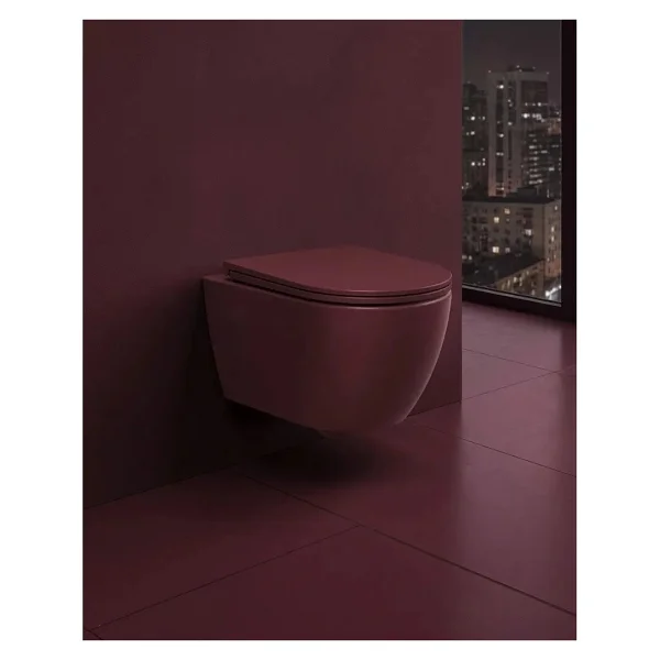 Isvea Infinity Clearim Plus Asma Klozet Rustik Bordo Extra Dekorsuz 10NF02001 2r - Beyaz - Görsel 5