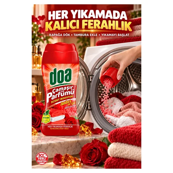 Doa Amber ve Gül Granül Çamaşır Parfümü 210 gr - Görsel 3