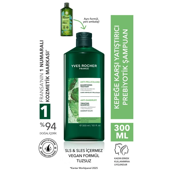 Yves Rocher Prebiyotik Yatıştırıcı 300 ml Sülfatsız Kepek Şampuan - Görsel 9