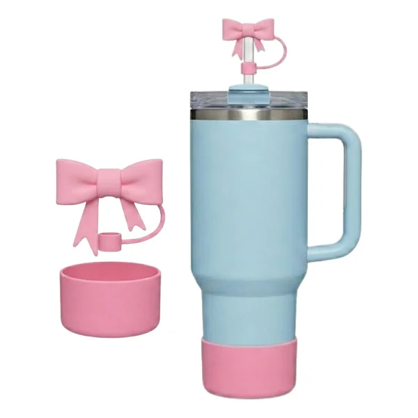 Belirtilmemiş Stanley Termos Uyumlu Stanley quencher uyumlu 3'lü silikon set - sızdırmaz tıpa, pipet koruyucu - Gri - 1,18 lt - Görsel 9