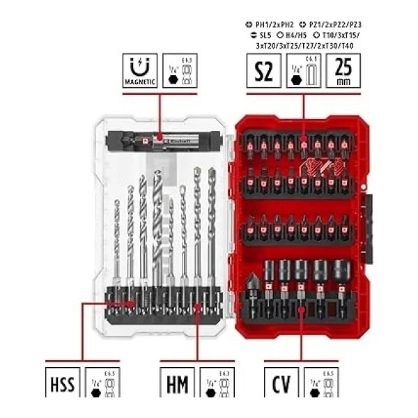 Einhell M-Case 49108763 39 Parça Matkap Bits Ucu Seti - Görsel 4