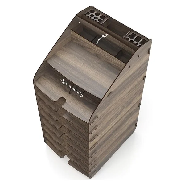 Tower Ofis Masaüstü Organizer 10 Kat Letter A4 Evrak Rafı (Ceviz) - Görsel 2