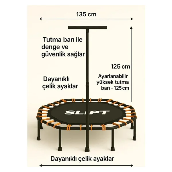 135 cm ''(54 Inç) Tutunmalı Step Trambolin Cks-65 - Görsel 3