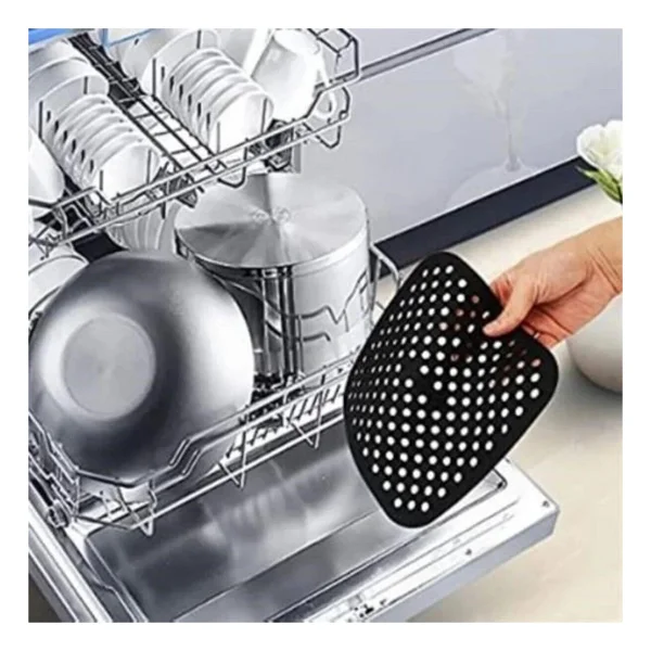 BUFFER Renkli Isıya Dayanıklı Yıkanılabilir Silikon Fırın Ve Airfryer Kare Pişirme Matı 21,5 Cm - Görsel 6