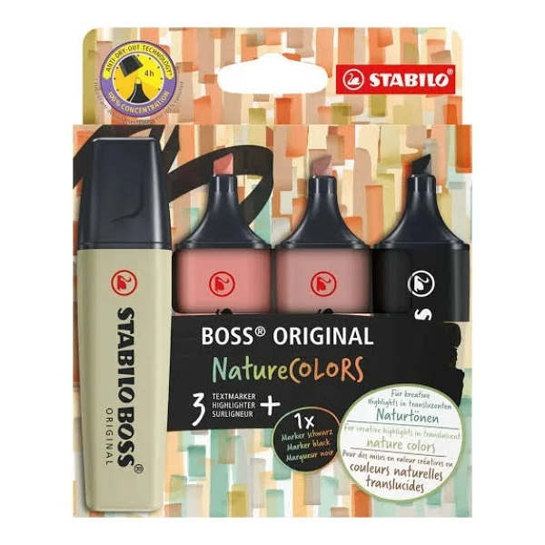 Stabilo Boss Nature Colors 51001581 4'lü Fosforlu Kalem Seti - Görsel 3