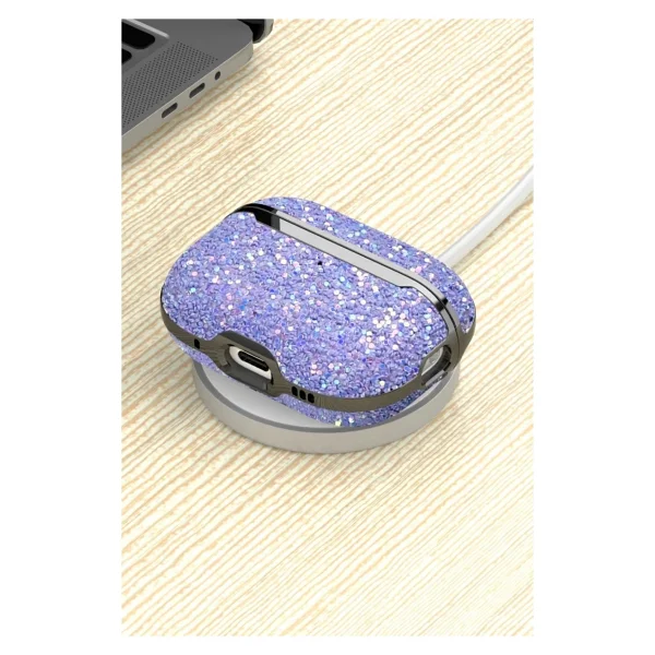 Onegif Airpods Pro 2 (2.nesil) Bright Simli Airpods Kapak - Derin Mor - Görsel 7