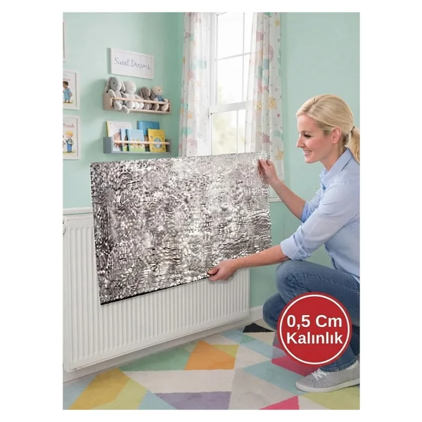 Markaflex 4 Metre Kalorifer Peteği Arkası Isı Yalıtım ve Izolasyon Levhası Radyatör Arkalığı Yalıtım Malzemesi - 4 Adet - 100 x 100 cm - Görsel 8