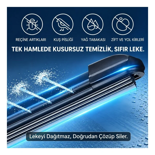SOLEZON Togg T10X Silecek (2023 2026) Uyumlu Maybach Tipi Akıllı Su Fıskiyeli Silecek Seti Ön Takım - Görsel 7