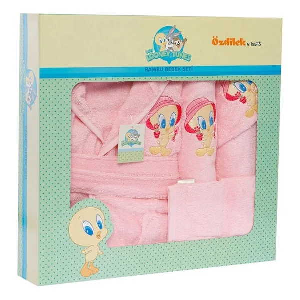 Özdilek Tweety Lisans Nakışlı Bambu Yenidoğan Bebek Pelerini - Görsel 4