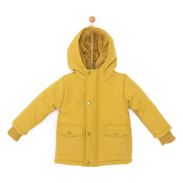 HelloBaby Erkek Bebek Basic Kapüşonlu Mont Dinozor Desenli Hakim Yaka Uzun Kol Haki 1 Yaş - Görsel 2