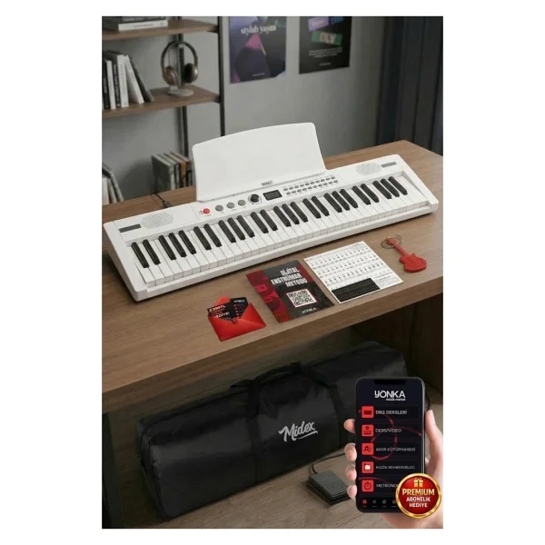 PS4000WH Tuş Hassasiyetli 61 Tuşlu Org Bluetooth USB Midi Metod (Sustain Pedalı Çanta) - Görsel 5