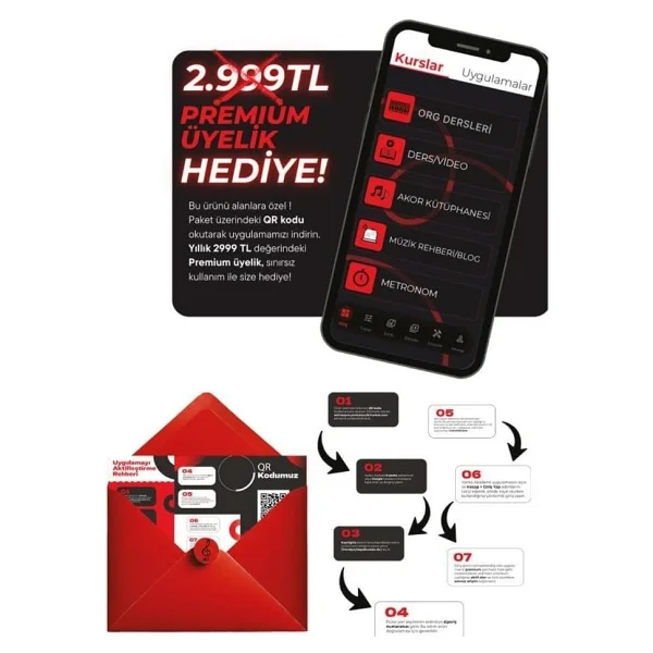 PS4000WH Tuş Hassasiyetli 61 Tuşlu Org Bluetooth USB Midi Metod (Sustain Pedalı Çanta) - Görsel 2