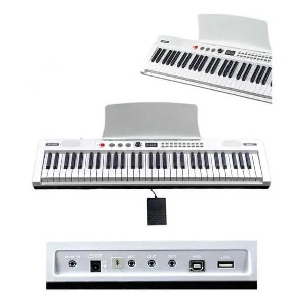 PS4000WH Tuş Hassasiyetli 61 Tuşlu Org Bluetooth USB Midi Metod (Sustain Pedalı Çanta) - Görsel 4