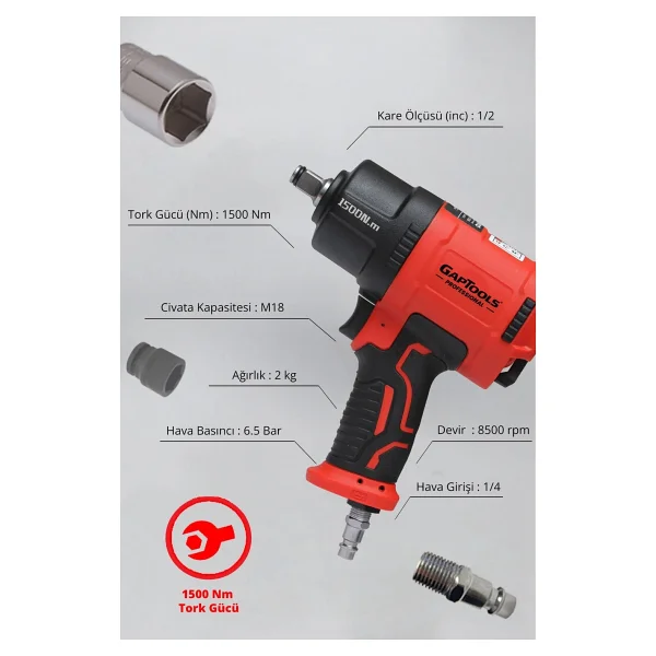Havalı Somun Sökme 1 2 GP1201 - Görsel 5